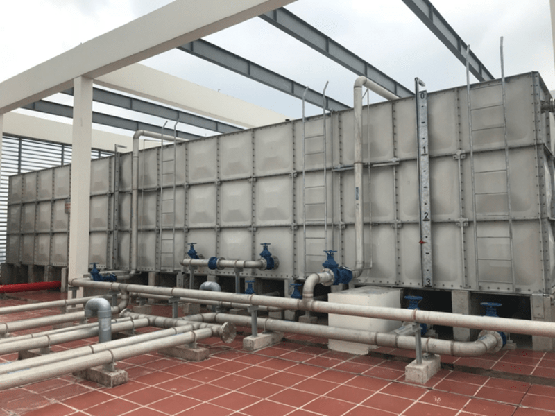Bồn composite chứa hóa chất lắp ghép