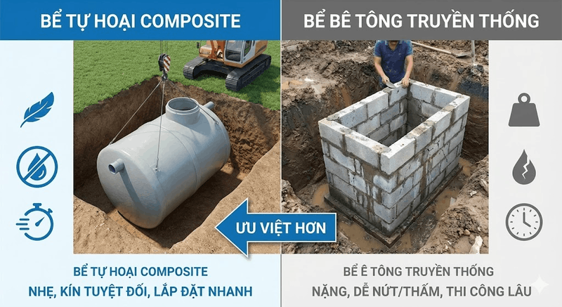 Bể phốt Composite 10m3