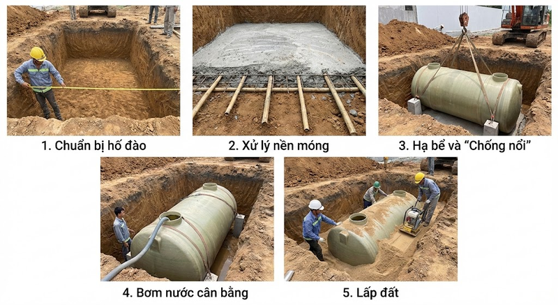 bể tự hoại Composite 6m3