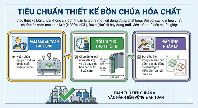 tiêu chuẩn thiết kế bồn chứa hóa chất